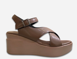 SANDAL ĐẾ XUỒNG QUAI ĐAN CHÉO MÀU NÂU