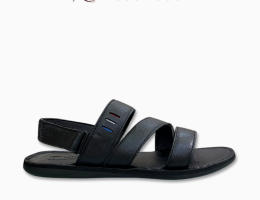 SANDAL ĐẾ BẰNG NGỌC ĐƯỢC QUAI NGANG ĐEN HOẠ TIẾT VIỀN CHỈ MÀU