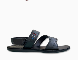 SANDAL NAM DA BÒ ĐẾ BẰNG MÀU ĐEN QUAI CHÉO