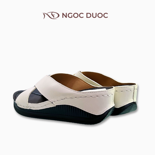 DÉP ĐẾ XUỒNG QUAI CHÉO MÀU TRẮNG