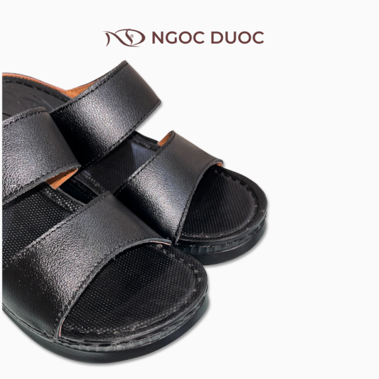 DÉP ĐẾ XUÒNG QUAI BẢN NGANG MÀU ĐEN