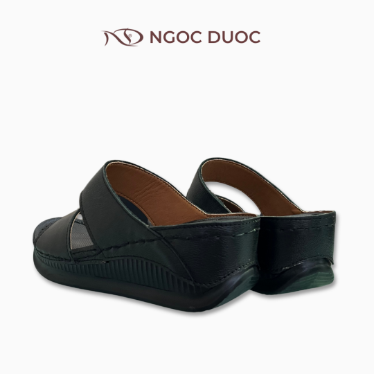 DÉP ĐẾ XUÒNG QUAI BẢN NGANG MÀU ĐEN