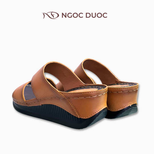 DÉP ĐẾ XUÒNG QUAI BẢN NGANG MÀU NÂU BÒ