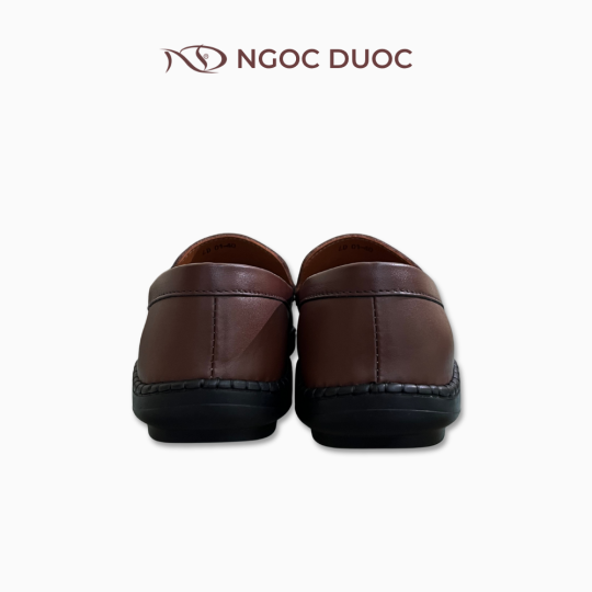 GIÀY LƯỜI NAM NGỌC ĐƯỢC VIỀN CHỈ NỔI MÀU NÂU