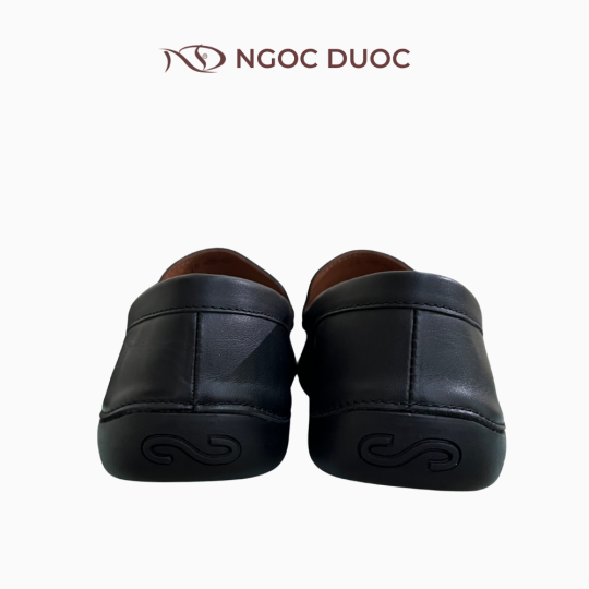 GIÀY LƯỜI NAM NGỌC ĐƯỢC ĐẾ ÂM VIỀN CHỈ NỔI MÀU ĐEN