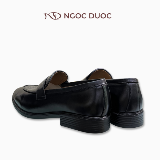 GIÀY NAM PENNY LOAFER MŨI HOẠ TIẾN VÂN ĐAN NỔI MÀU ĐEN