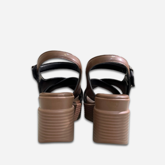 SANDAL ĐẾ XUỒNG QUAI ĐAN CHÉO MÀU NÂU