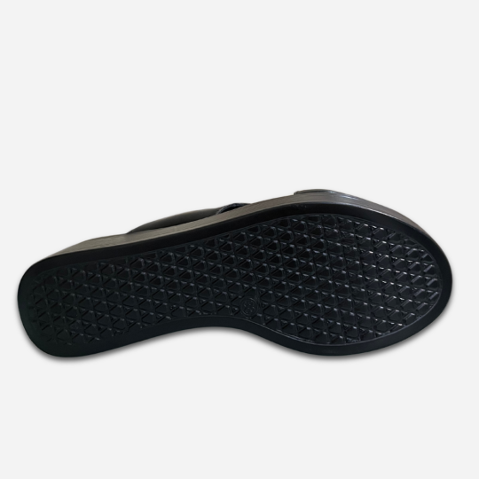 SANDAL ĐẾ XUỒNG QUAI ĐAN CHÉO BẢN TO MÀU ĐEN