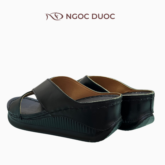 DÉP ĐẾ XUỒNG QUAI CHÉO MÀU ĐEN