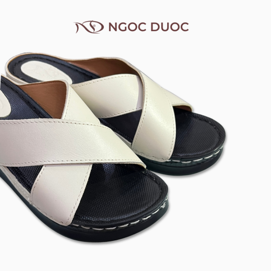 DÉP ĐẾ XUỒNG QUAI CHÉO MÀU TRẮNG