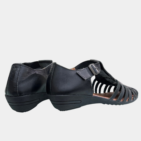 GIÀY RỌ KHOÁ GÀI ĐẾ CAO 3CM MÀU ĐEN