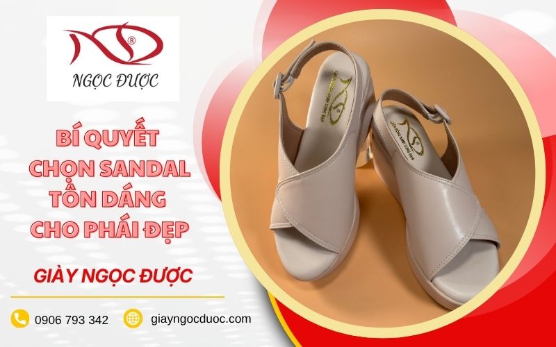 Sandal cao gót 10 phân quai ngang màu đen tại Giày Ngọc Được